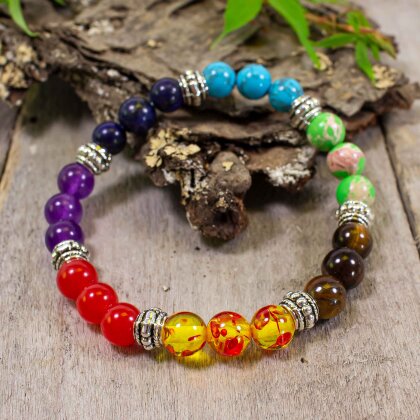 7 Charkra bracelet with Andara crystal beads