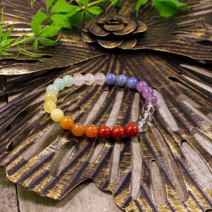 Chakra Armband mit Andara Kristall Perlen sortiert
