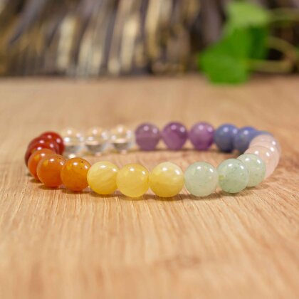 Chakra Armband mit Andara Kristall Perlen sortiert