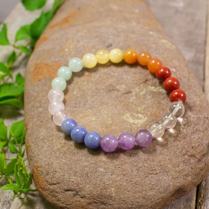 Chakra Armband mit Andara Kristall Perlen sortiert