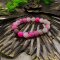Bracelet from small agate geodes Pink