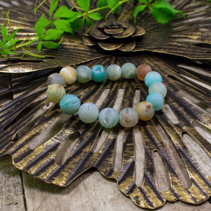 Armband aus kleinen Achatgeoden Grün