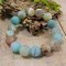 Bracelet from small agate geodes green