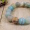 Bracelet from small agate geodes green