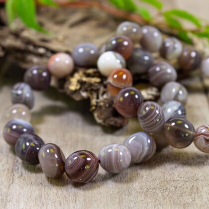 Ribbon Agate Pearl Bracelet