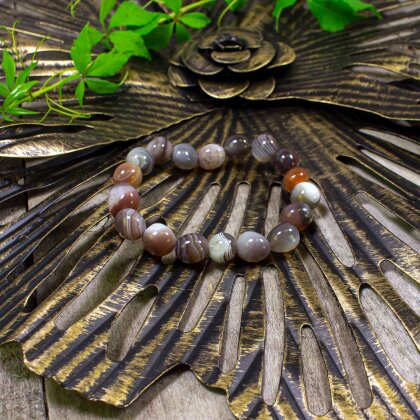 Ribbon Agate Pearl Bracelet