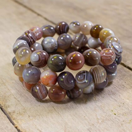 Ribbon Agate Pearl Bracelet