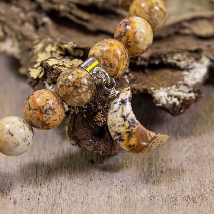 Landschaftsjaspis Perlenarmband mit Mond
