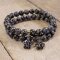 Snowflake obsidian bead bracelet with star