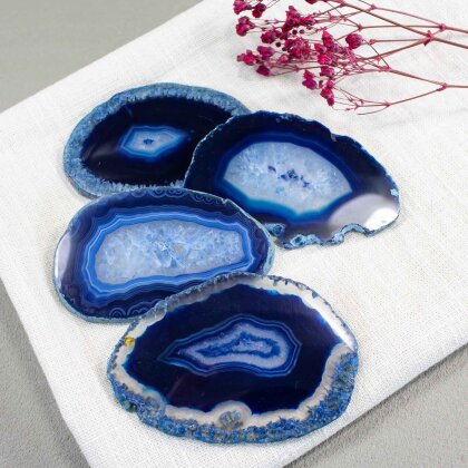 Agate slices set Blue "Loveliness" No. 003