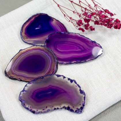 Agate slices set Purple "Magic" No. 004