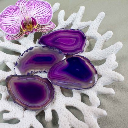 Agate slices set Purple "Magic" No. 004