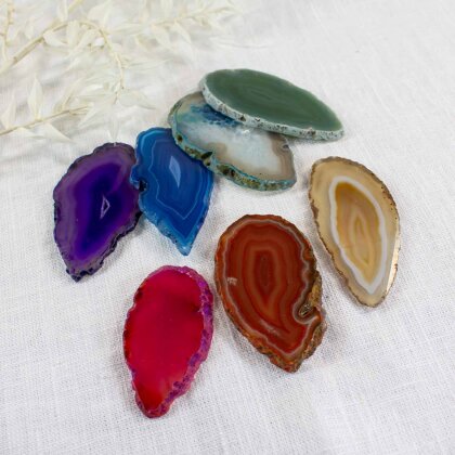 Chakra Set Agate Slices "Lucky Drops"