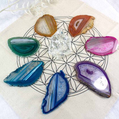 Chakra Set Agate Slices "Flow of Life"