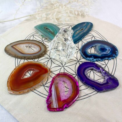 Chakra Set Agate Slices "Crystal Energy"