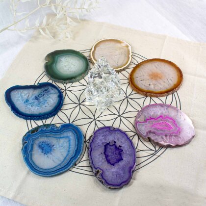 Chakra Set Agate Slices "Crystal Energy"