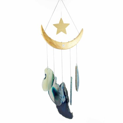 Agate - wind chime blue "starry sky" No. 25