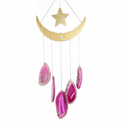 Agate - Wind Chime No. 30 pink "Starry Sky
