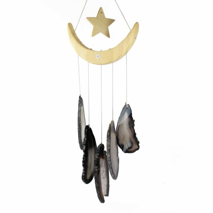 Agate - Wind chime no. 36 black "Starry sky"