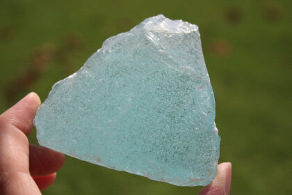 Sea  Foam Healing Andara Kristall turquoise with bubbles 146 g