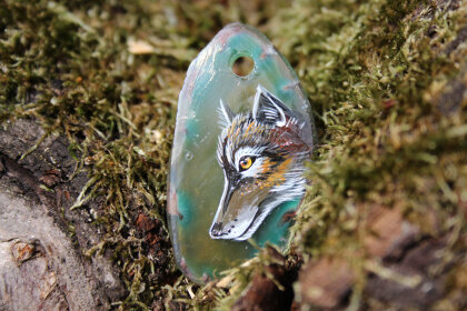 Agate pendant "Wolf Energy"